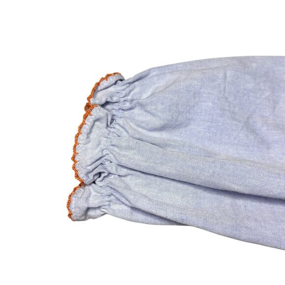 BELLA BLISS Long Sleeve Pima Scallop Collar Long Sleeve Blouse Size 8 - Picture 5 of 9